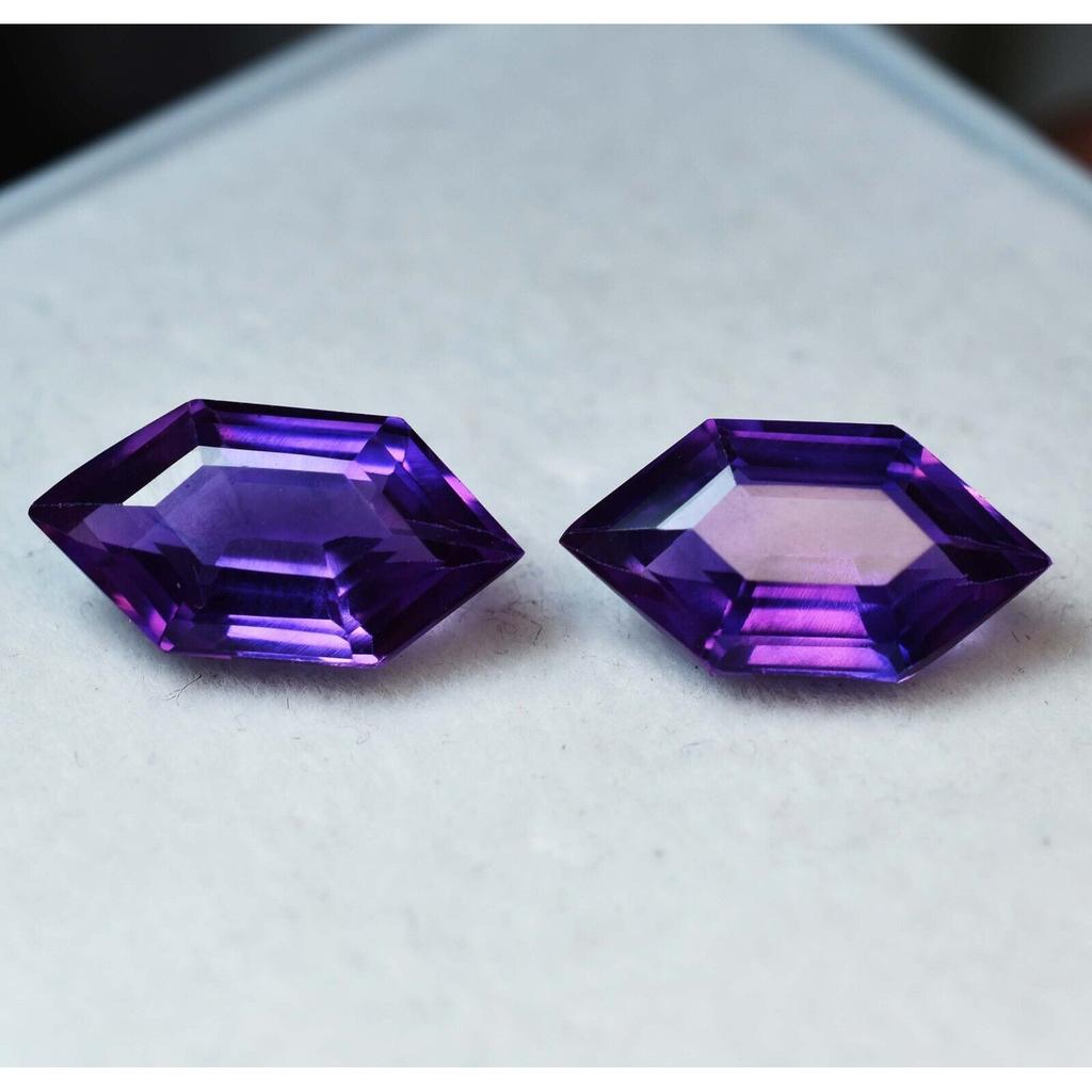 Purple Tanzanite Loose Gemstone 16 Ct Fancy Shape Pair for Jewelry Making and Gem Collections