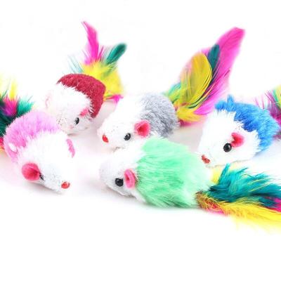 10Pcs/lot Rabbit Fur Mouse Pet Cat Toys Mini Funny Playing Toys For Cats Kitten 2inch