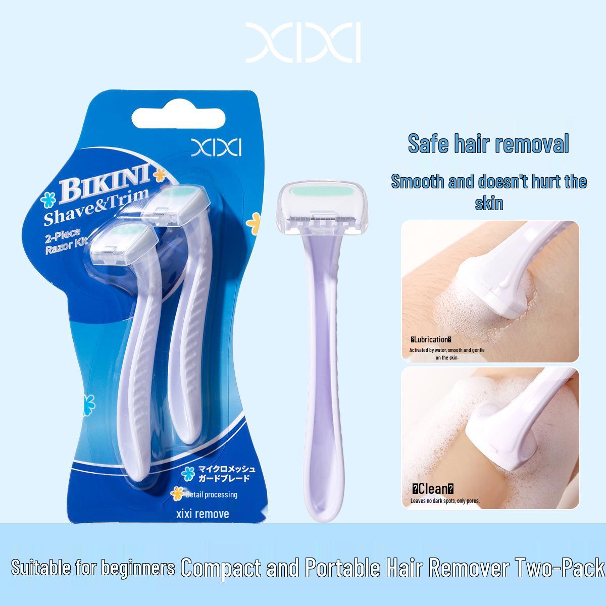 Xixi Women s Razor Set: Hair Removal for Underarms, Legs & Bikini Area, Anti-Scratch Shaver, 2-Piece Set