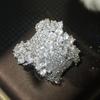 Huitan Luxury Women Ring Full Sparkling Cubic Zirconia Fashion Gorgeous Party Wedding Accessories Charming Lady Jewelry Gift
