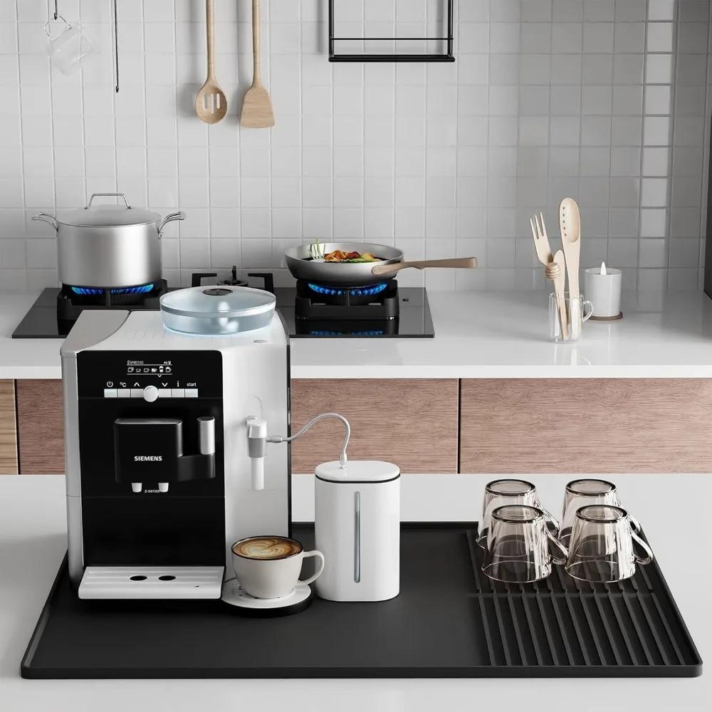 Covoraș de Bar din Silicon pentru Cafea cu Margine Ridicată Protecție pentru Blat Potrivit pentru Aparat Espresso și Mașină de Spălat Vase Ușor de Curățat și Reutilizabil