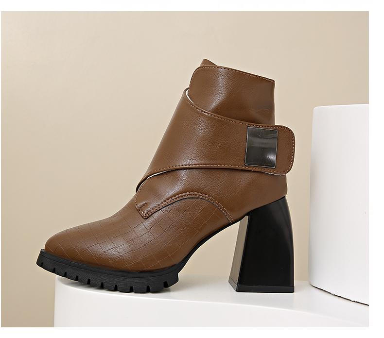 Chunky Women Ankle Boots Super High Heels Pointed Toe Elegant Leather Shoes 2025 Trend New Brand Goth Pumps Winter Botas Mujer