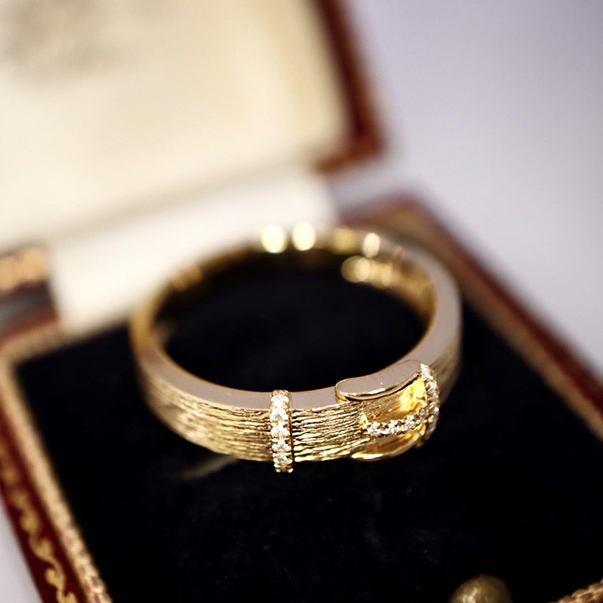 

Красный Лось S925 Стерлинговое Серебро Матовая Текстура Ретро Кольцо-Пряжка для Ремня US Size 8