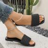 Women's Flat Casual Slippers 2025 New Solid Color Outside Wear