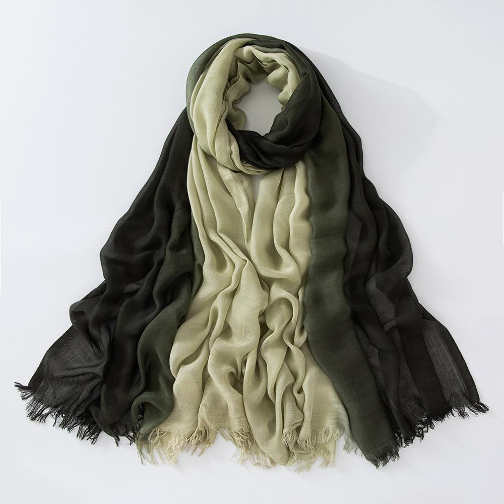 

Великий шарф з омбре-принтом Бавовна Віскоза М який Хіджаб Дизайн Нового Бренду Хустка Тюрбан Однотонний Модний Жіночий Шарф