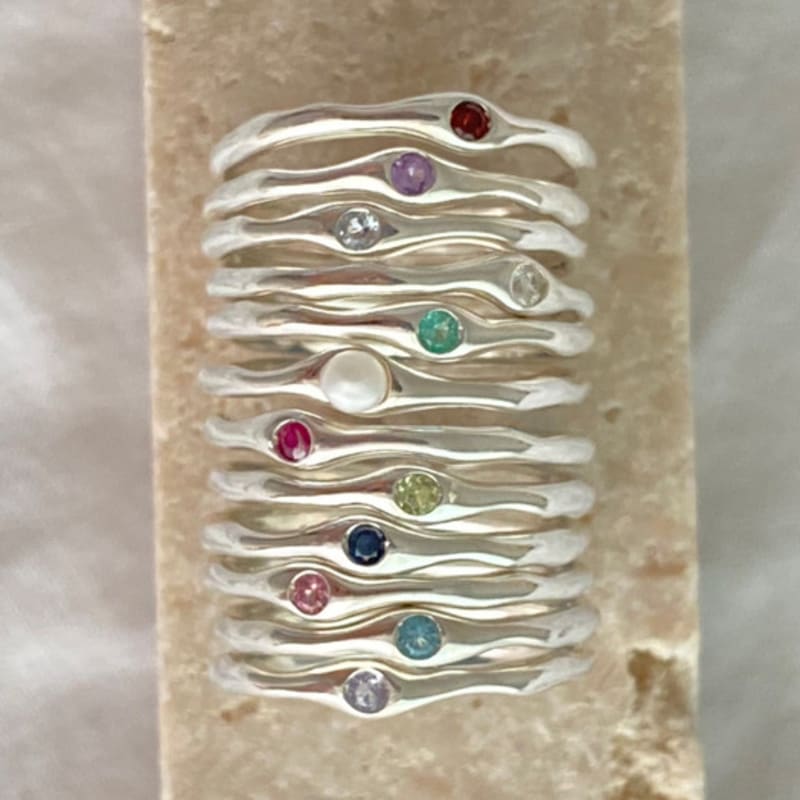 alouette [Silver] Zeta natural birthstone ring