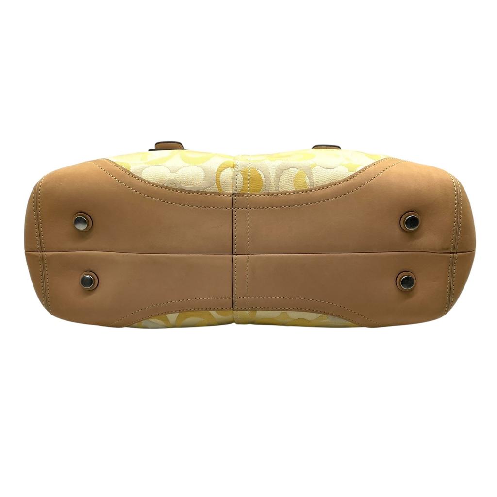Used COACHHandbag yellow/Brown canvas/leather Women