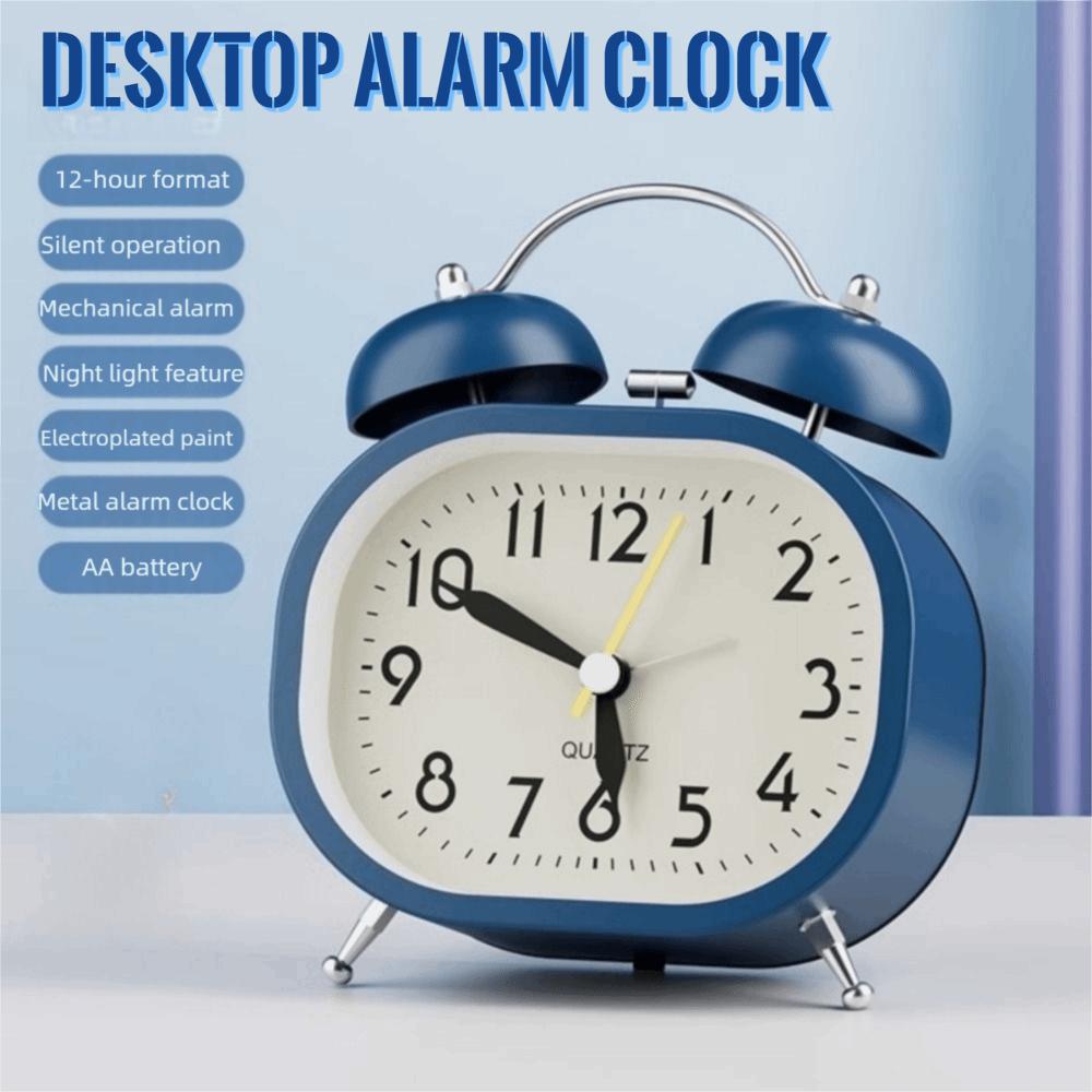 Metal Design Metal Alarm Clock Silent Operation Mechanical Clock  Deep Sleepers