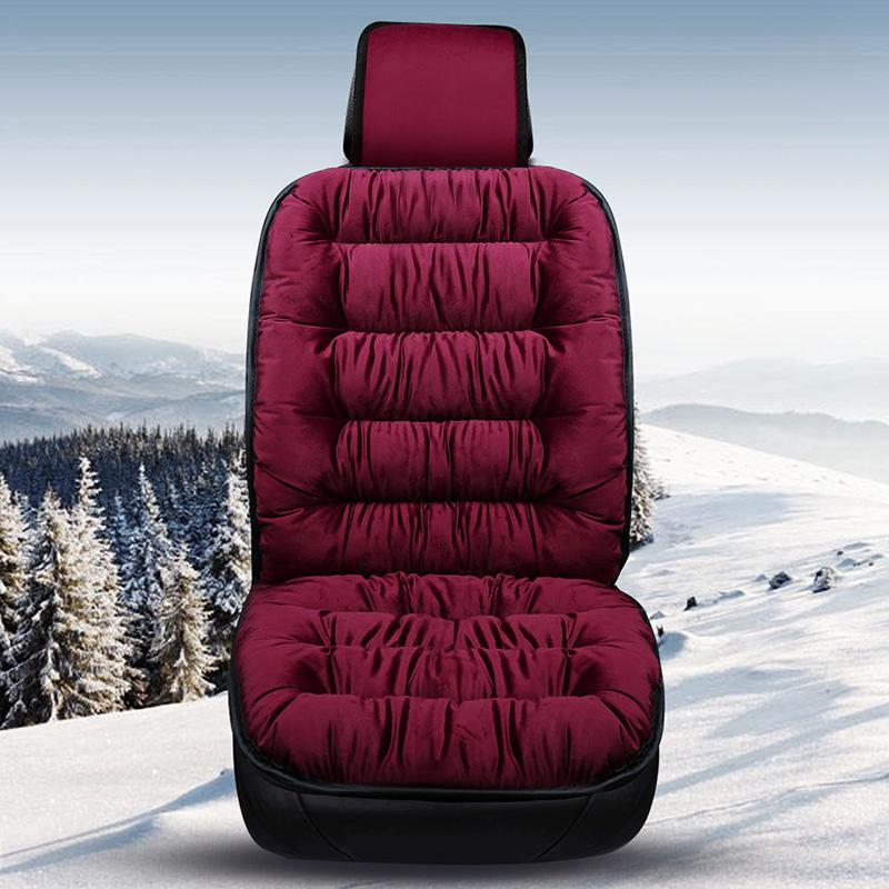 WTEMPO Silk Cotton Car Seat Cushions Winter  Soft Solid Color Cushion Warm Comfortable Mat for Car Truck SUV RV