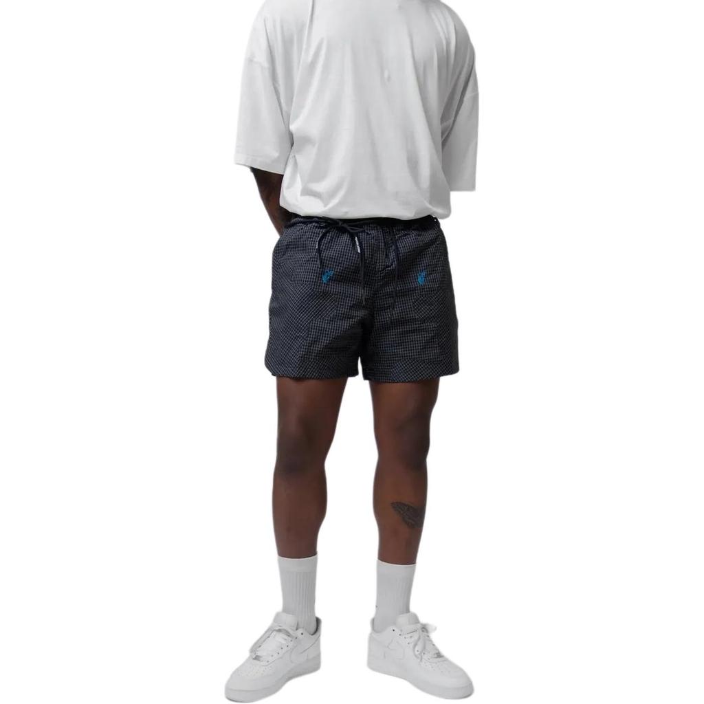 Nike X Off-White Metallic Embroidery Waterproof Drawstring Shorts Men Bottoms Black DN1703-010
