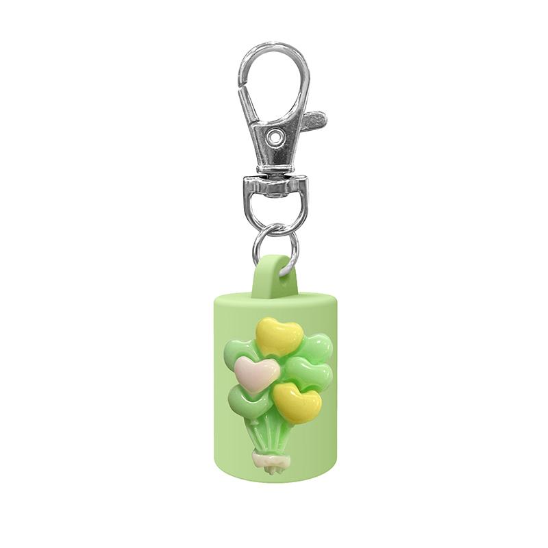 

Portable Lipstick Bag Makeup Pouch Lip Balm Bag Keychain Holder Lipsticks Protective Cover Balloon Shape Cap For Lipgloss Balm зелений