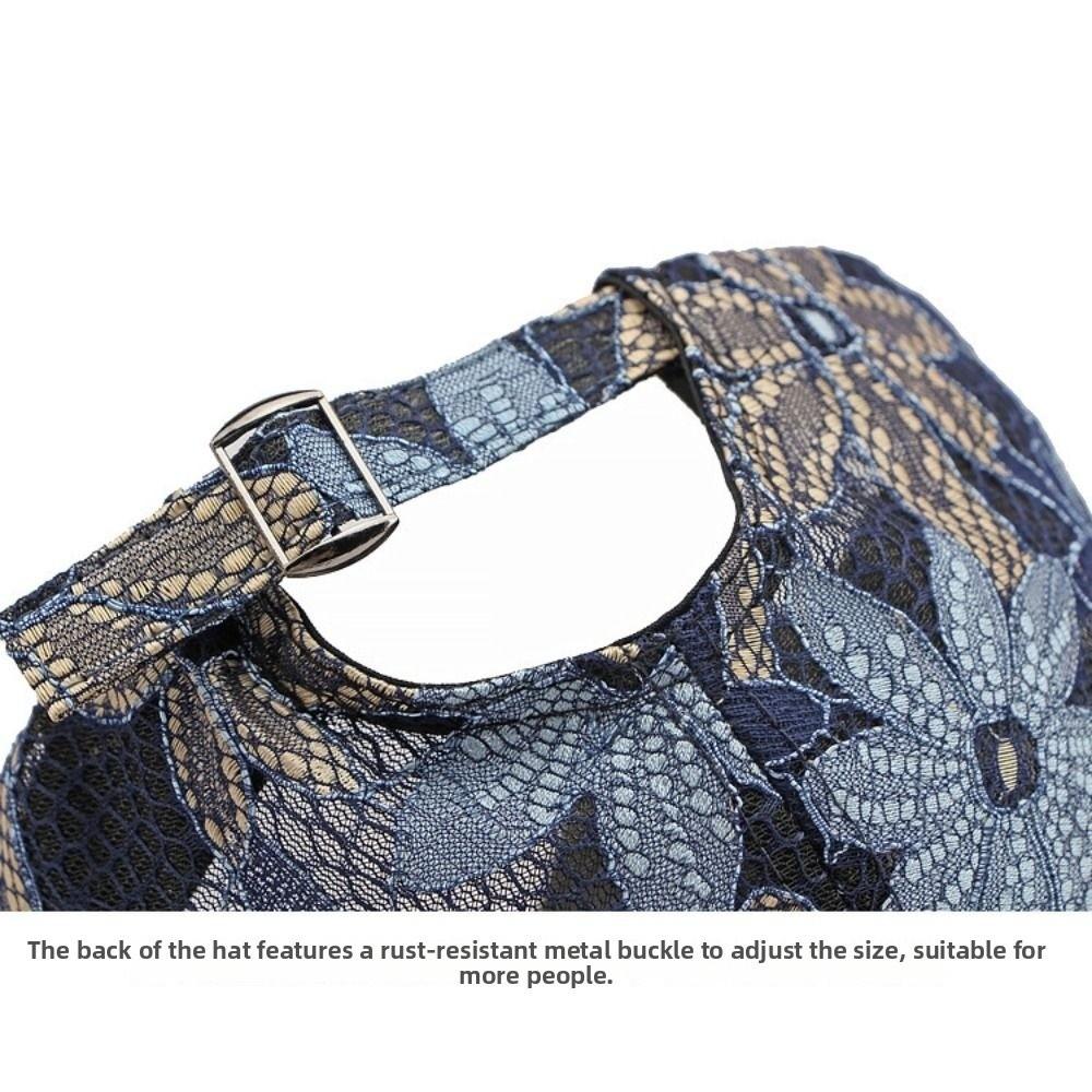 Atmungsaktive Spitze Floral Baseballkappe Netz Verstellbar Strass Schmetterling Baseballhut Outdoor Sonnenhut Für Mann Frau Unisex