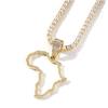 Custom Hollow Gold Jewelry African Map Pendant Brass 5A Cubic Zircon Iced Out CZ Tennis Chains Hip Hop Necklace