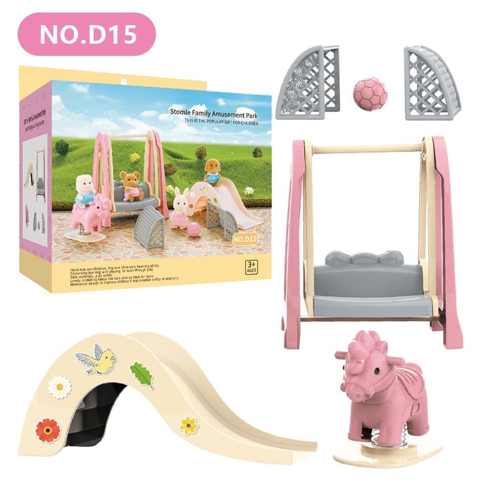 Dollhouse Furniture Set Doll house Bathroom/Kitchen/Fridge/Washing Machine Laundry Kids Doll House Miniature Pretend Play Toys