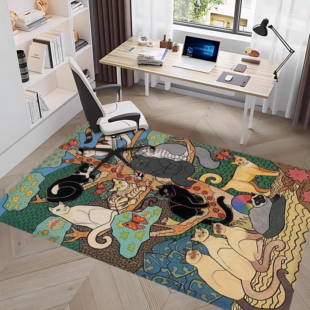 Cartoon cat pattern Floor Mat Rectangle Anti-slip Home Soft Badmat Front Door Indoor Outdoor Mat Welcome Doormat