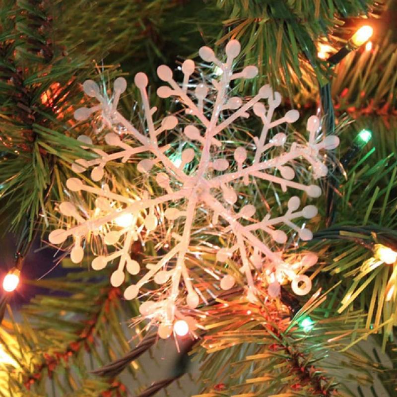 600Pcs Large Christmas Snowflakes Ornaments Xmas Tree Hanging Glitter Snow Flake Decoration DIY New Year Garlands Home Decor