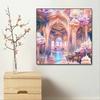 New Arrival 5D DIY Full Circle Diamond Painting "Pink Palace" Embroidery Cross Stitch Home Decor Gift