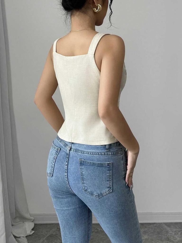 2025 Summer V-Neck Button-Up Cardigan Vest