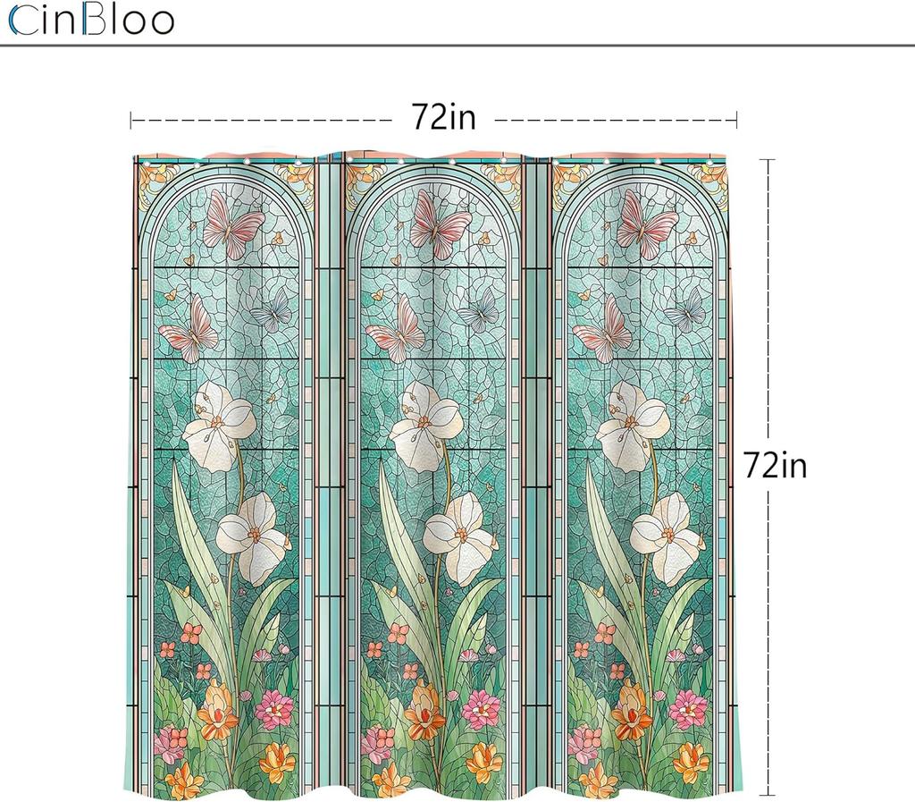 Barevná sprchová závěs Květinový design s motýly Vintage Art Deco Dekorace koupelny Voděodolná látka Elegantní interiér domu