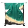 Used Kyoya B130 Pure Silk Specially Selected Visiting Kimono Gold Color Cherry Blossoms Nadeshiko Hagi Bun Chrysanthemum Flower Patterns of the Four