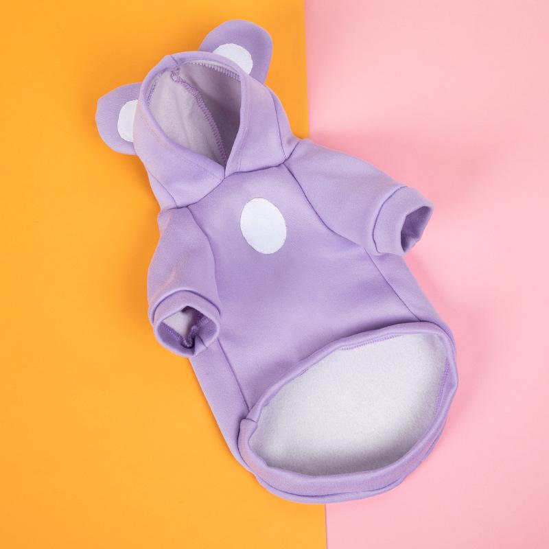 Autumn and Winter New Pet Cute Transformation Outfit Small Dog Bear Ears Dog Clothes Velvet Warm and Comfortable Teddy Bear