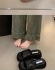 Women's Summer Thick Sole Black Petite Height-Increasing Flip-Flops 2026, Versatile Single Strap Design