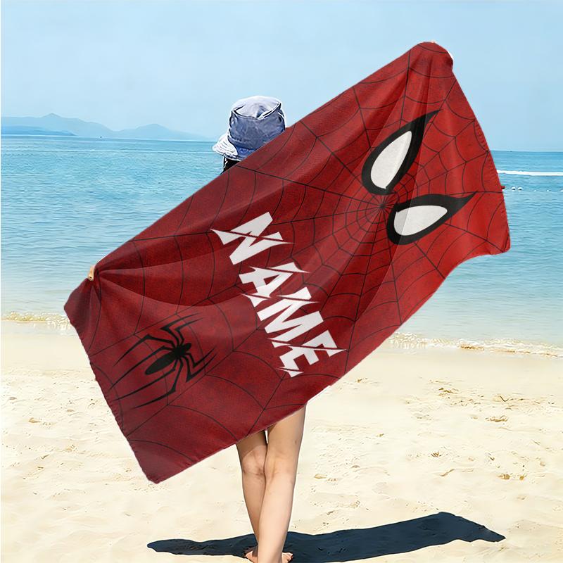 Personalized "Spider-Man Web Theme" Beach Towel Microfiber Beach Towel Thin Absorbent for Beach Swimming Yoga Bath Sports. 091057