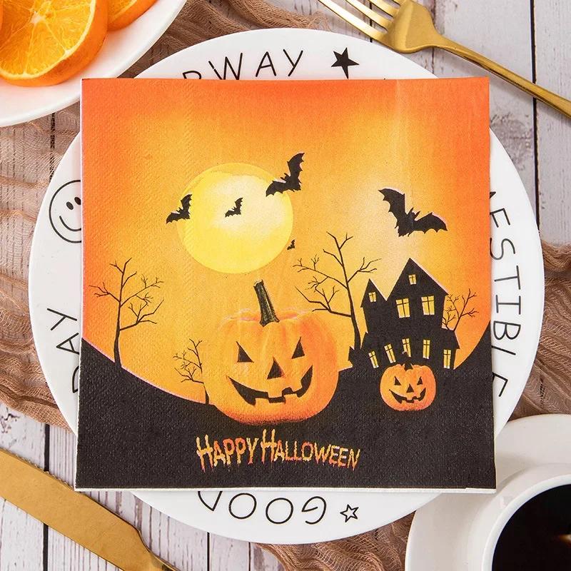 20 szt./opakowanie 33*33 cm 2-warstwowe jednorazowe serwetki imprezowe wzór Halloween