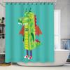 Cute Dragon Shower Curtain Kids Bathroom Decor Fantasy Anime Cartoon Patterned Backdrop Waterproof Fabric Panel
