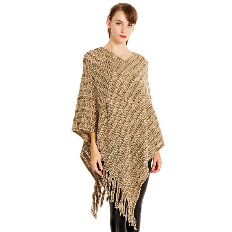 Stylish Winter Scarf And Poncho Versatile Knit Wrap For Women In Cozy Colors