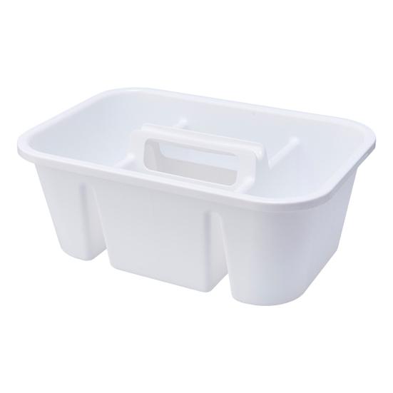 Storage Box, Large Capacity Cleaning Organizer, with Ergonomic Handle Multi-Compartment Design, for Bathroom Kitchen And Household Supplies