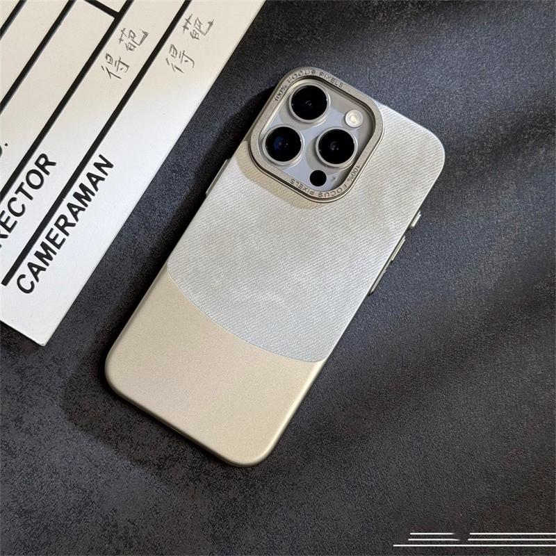 Luxury Fleece-Trimmed Magnetic Phone Case IPhone 15 Pro Max 14 With Shockproof Full Cover Stand
