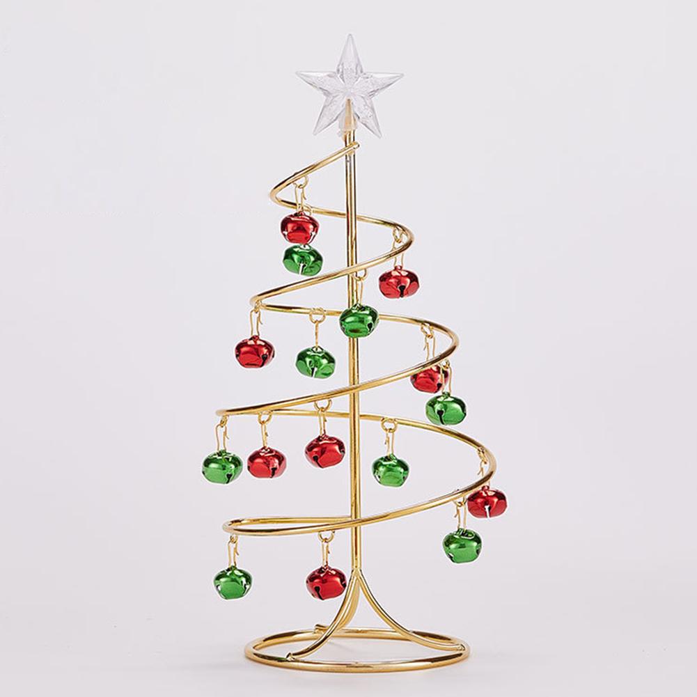 Bell Tabletop Christmas Tree Table Centerpiece Wrought Iron Vintage Style Christmas Mini Christmas Tree for Shelf Mini Christmas Tree