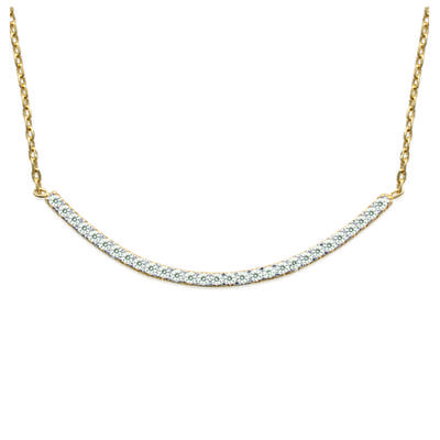 [L3912] - Gold Plated Necklace 'Sissi' White Gold - 40x1 Mm