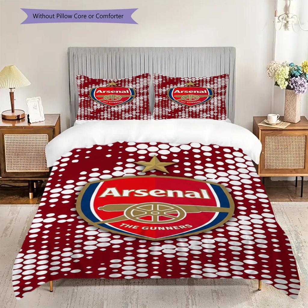"Arsenal Emblem Vibrant Background" Bedding (1 * duvet cover + 2 * pillowcase, without core) 2DFlat Christmas birthday gift Soft and comfortable