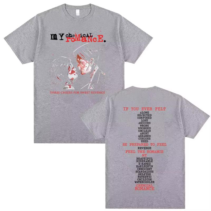 Famous My Chemical Romance Band Three Cheers for Sweet Revenge T-shirts Men Women Rock Punk Emo Retro Tshirt Male Fashion Tops