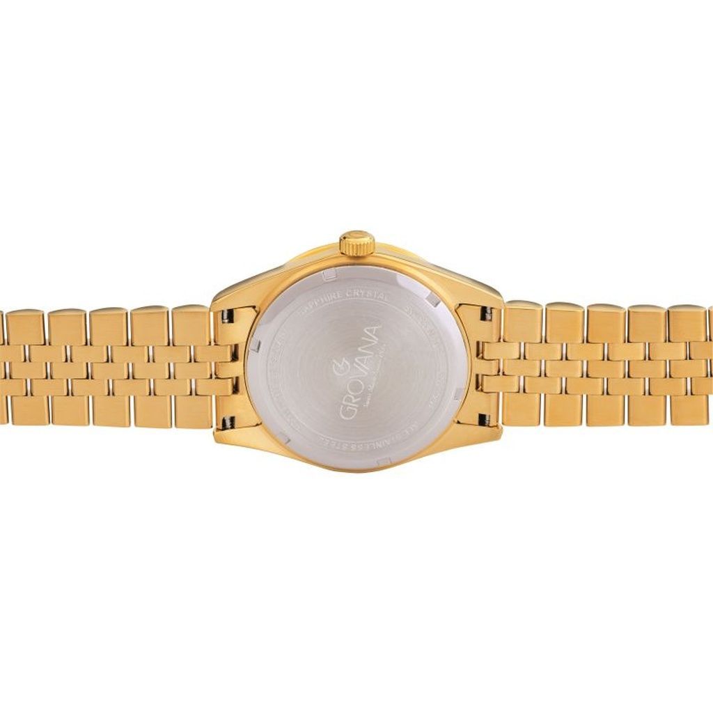 Grovana Kensington Royal Gold Tone Stainless Steel Champagne Dial Quartz 1542.1111 Men's Watch