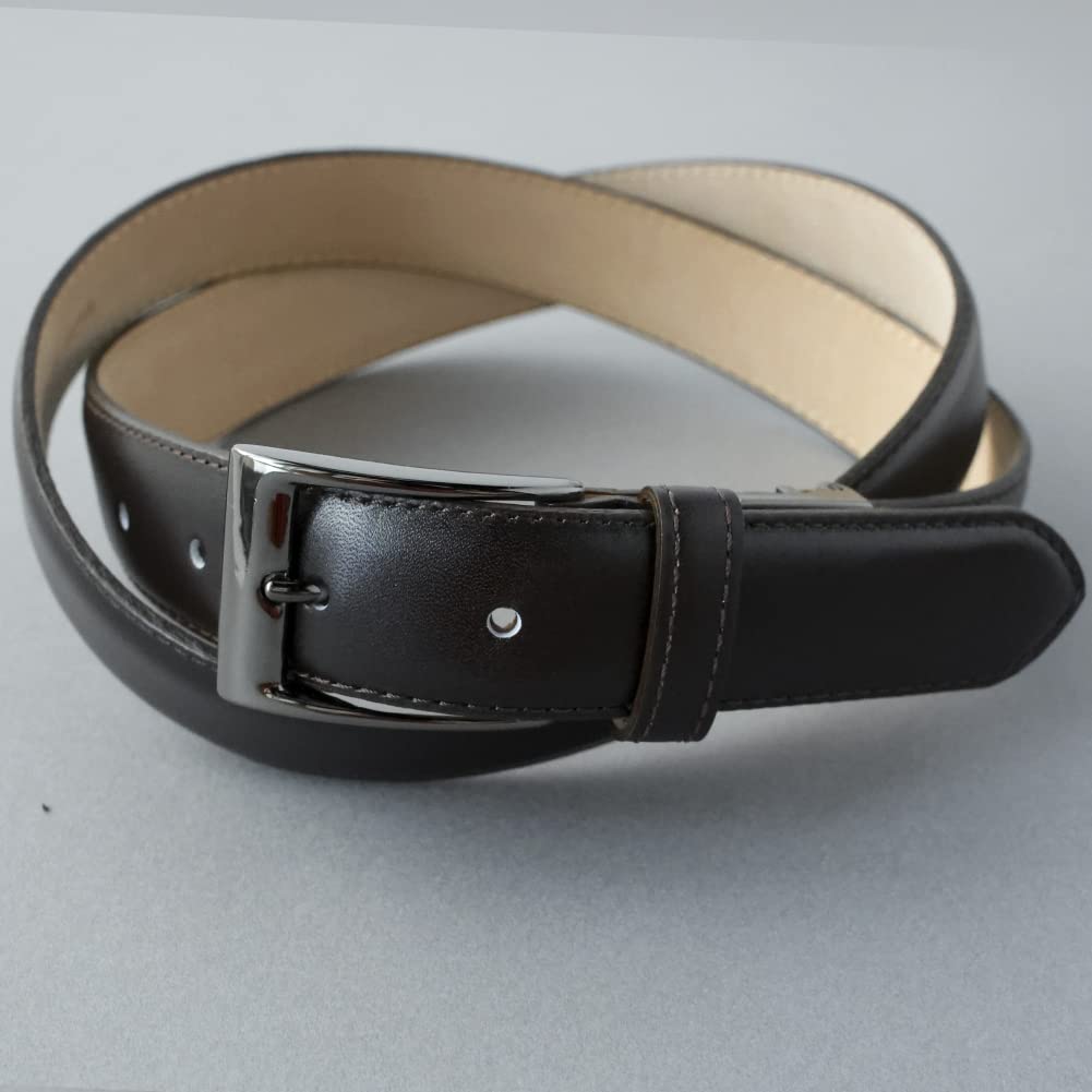 [Vincent Crafted] Nagasawa Belt Industry, Made in Japan, French Annonay Box Calf Leather Belt, Genuine Leather, 30mm Wide, Men's Business Belt, Dark