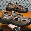 Fashion Men Sandals 2025 Summer Mesh Breathable Outdoor Beach Sports Sandals Platform Hollow Out Walking Shoes Man Classic Wading Shoes