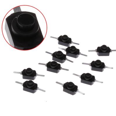 10x 1A 30V DC 250V Czarny Zatrzaskowy Włącz/Wyłącz Mini Latarka Przycisk