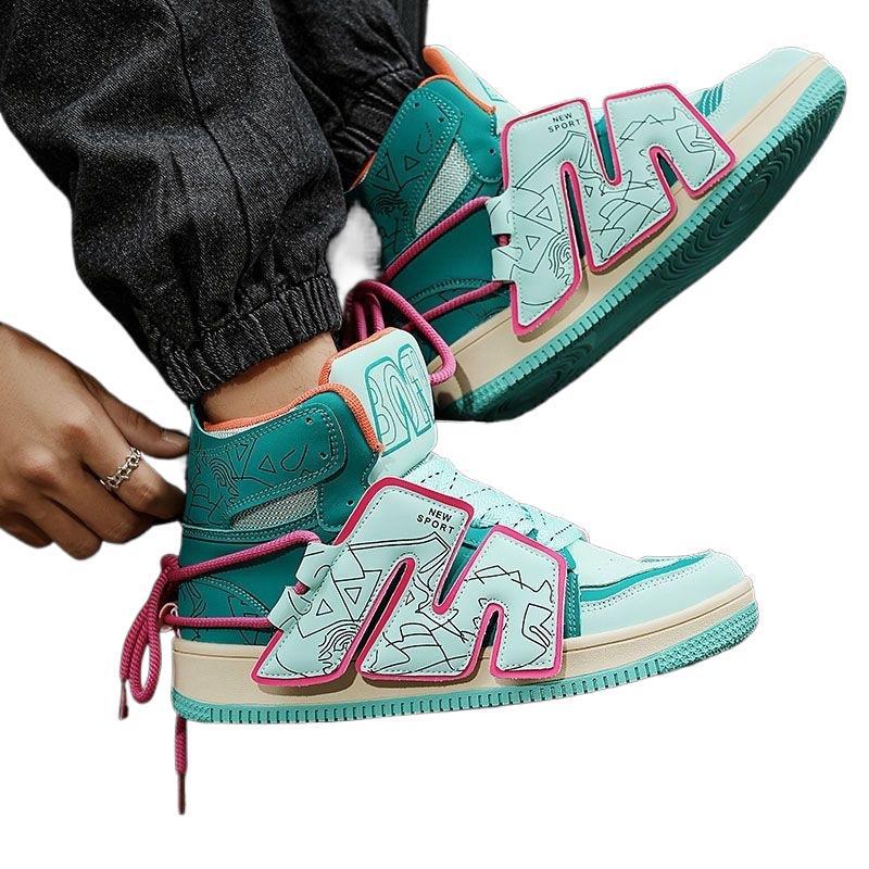 2025 Men's Trendy Loafers: Dopamine Fashion Thick Sole Height-Boosting High Top Sneakers.