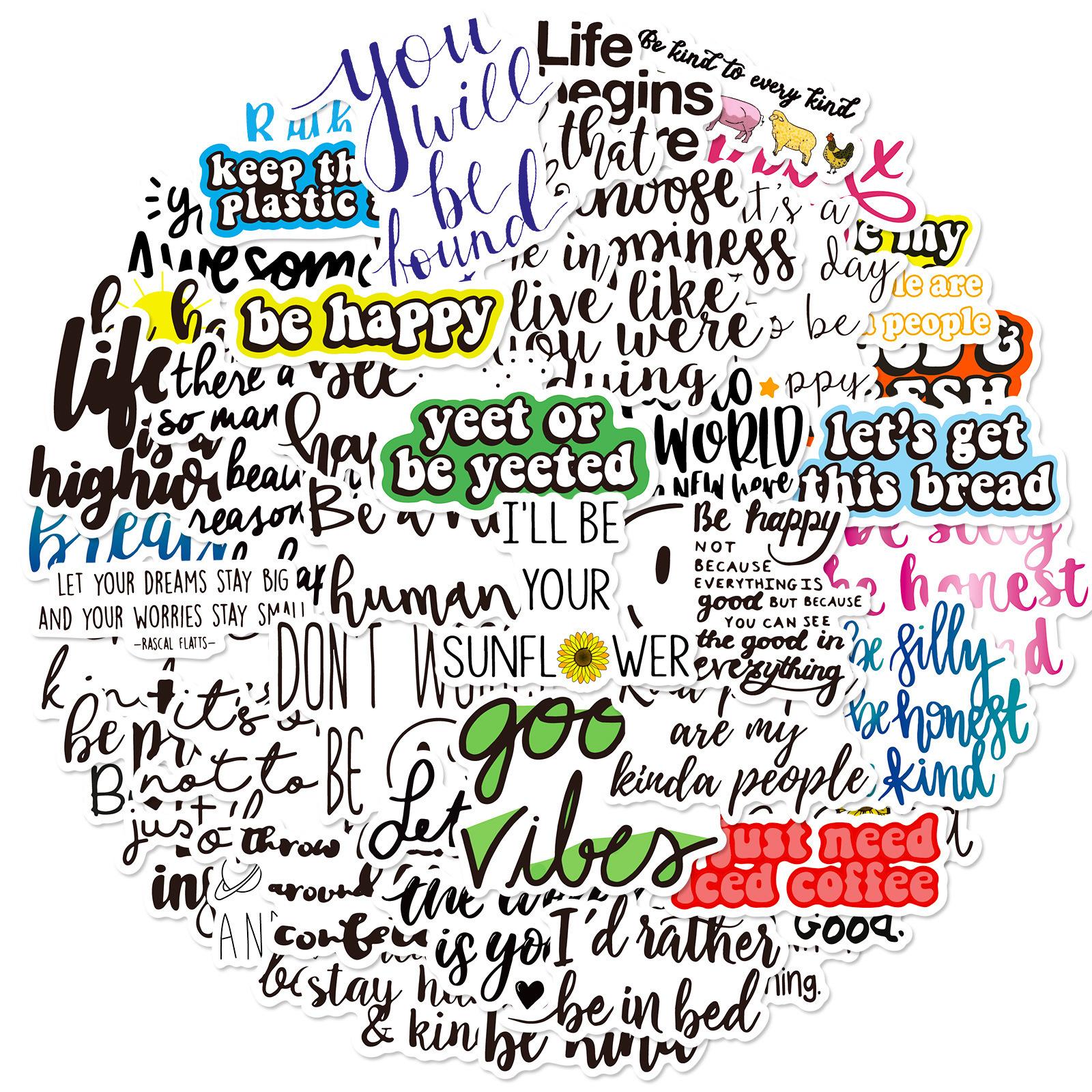 

T01040034 Clearance 50 Smiley Faces English Stickers English Text-On-Video