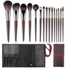 15-Piece Professional Makeup Brush Set with Animal Hair