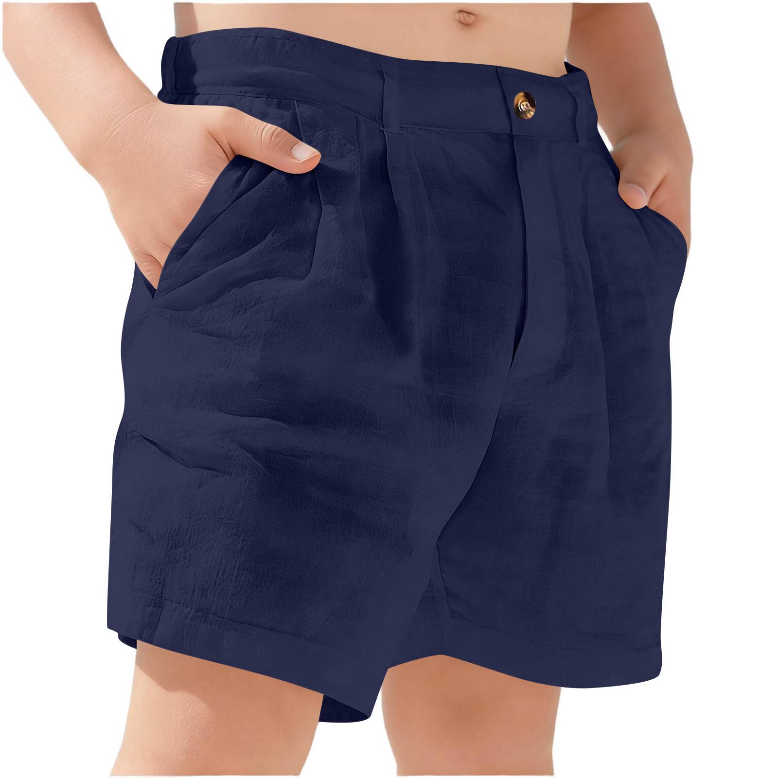 Kids Casual Shorts Boys Girls Summer Lightweight Cotton Blend Elastic Waistband Breathable Comfortable Sportswear Bottoms 150