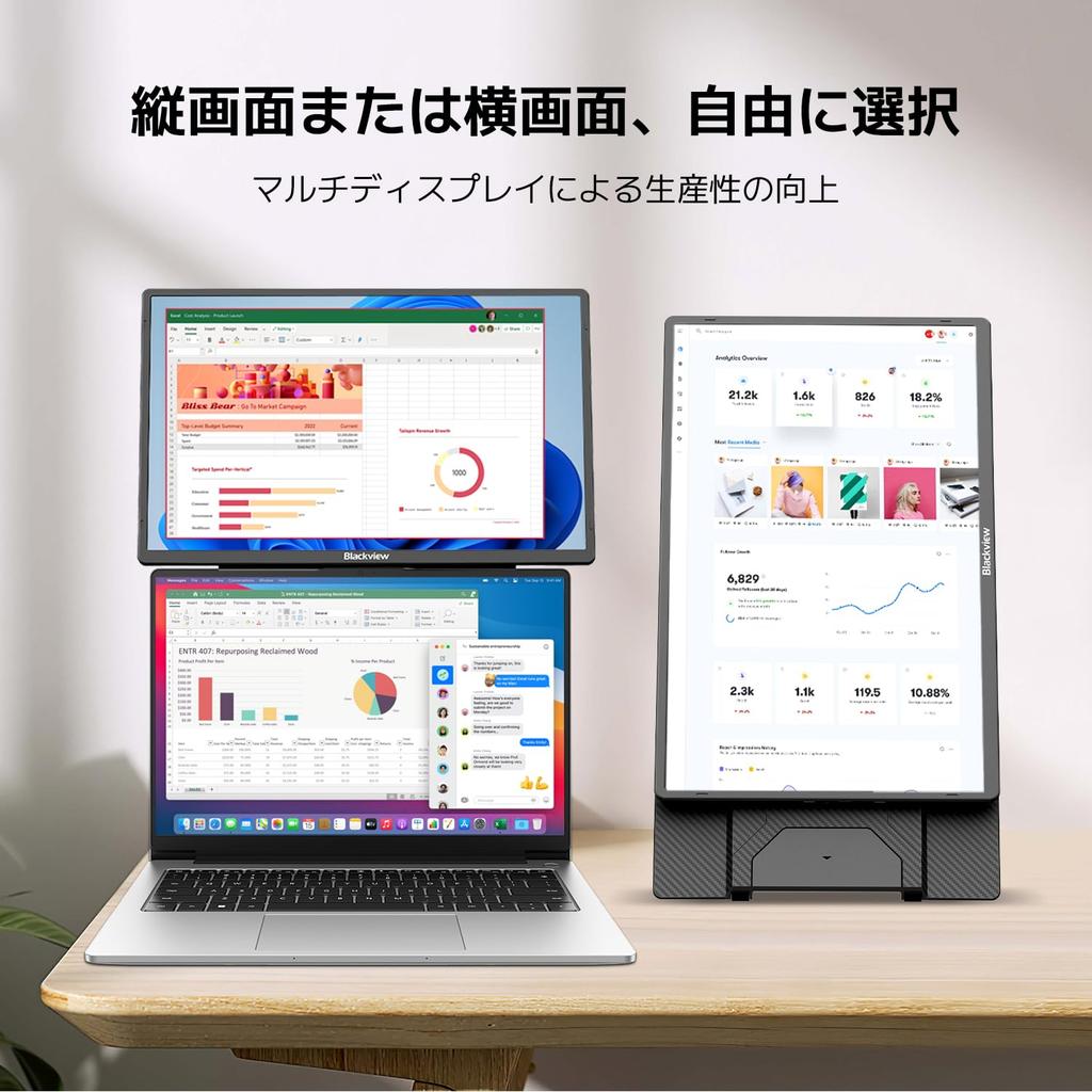 Blackview Mobile Mobile Display with Integrated Desktop HDR Gaming Portable IPS LCD Matte USB Mini Compatible with and More "2026 NEW" Monitor,