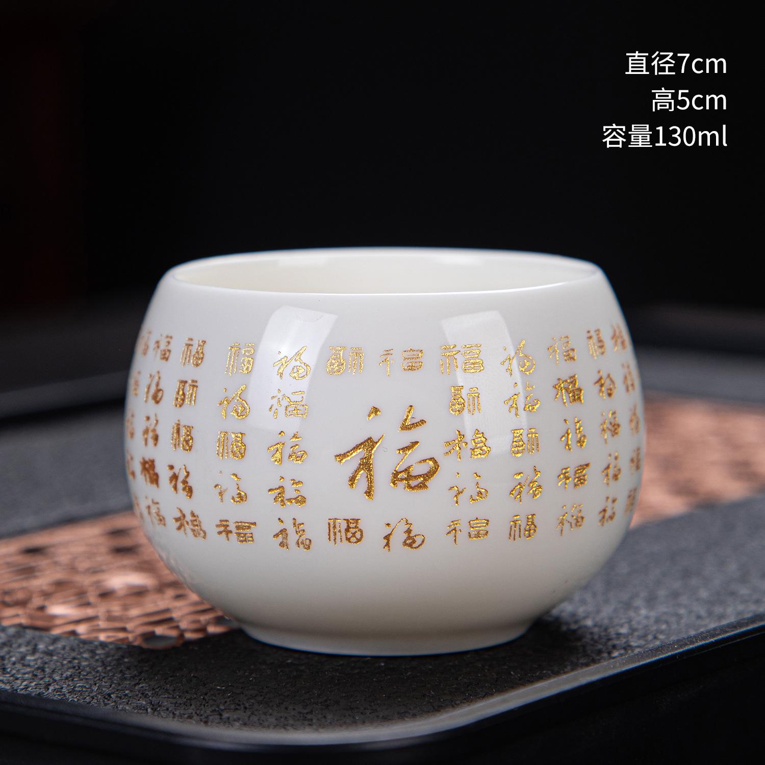 

Jadeite white porcelain tea sets, ceramic master s cup, single cup, tasting , household tea cup, Hundred family surnames