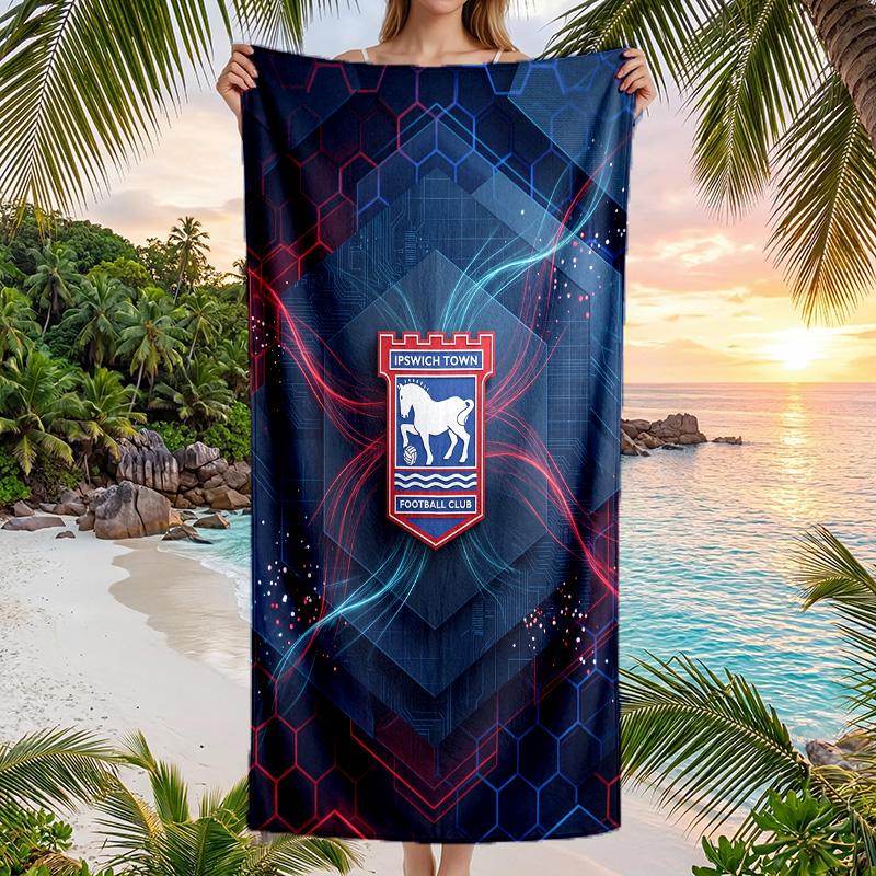 Ipswich Town Fußball Strandtuch Weiches Mikrofaser-Sommertuch Schnelltrocknendes Saugfähiges Handtuch für Strand Schwimmbad Reisen
