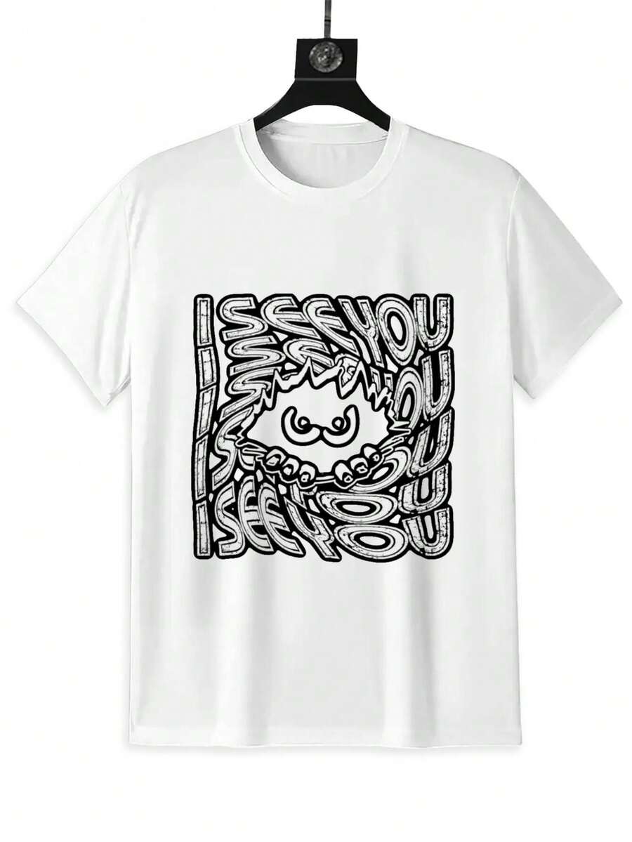 

Unisex s T-Shirt | I SEE YOU Artistic Lettering & Cartoon Eyes Graphic XXXL