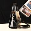 Elegant Patent Leather Women's Crossbody Handbag - Versatile for Mature Moms