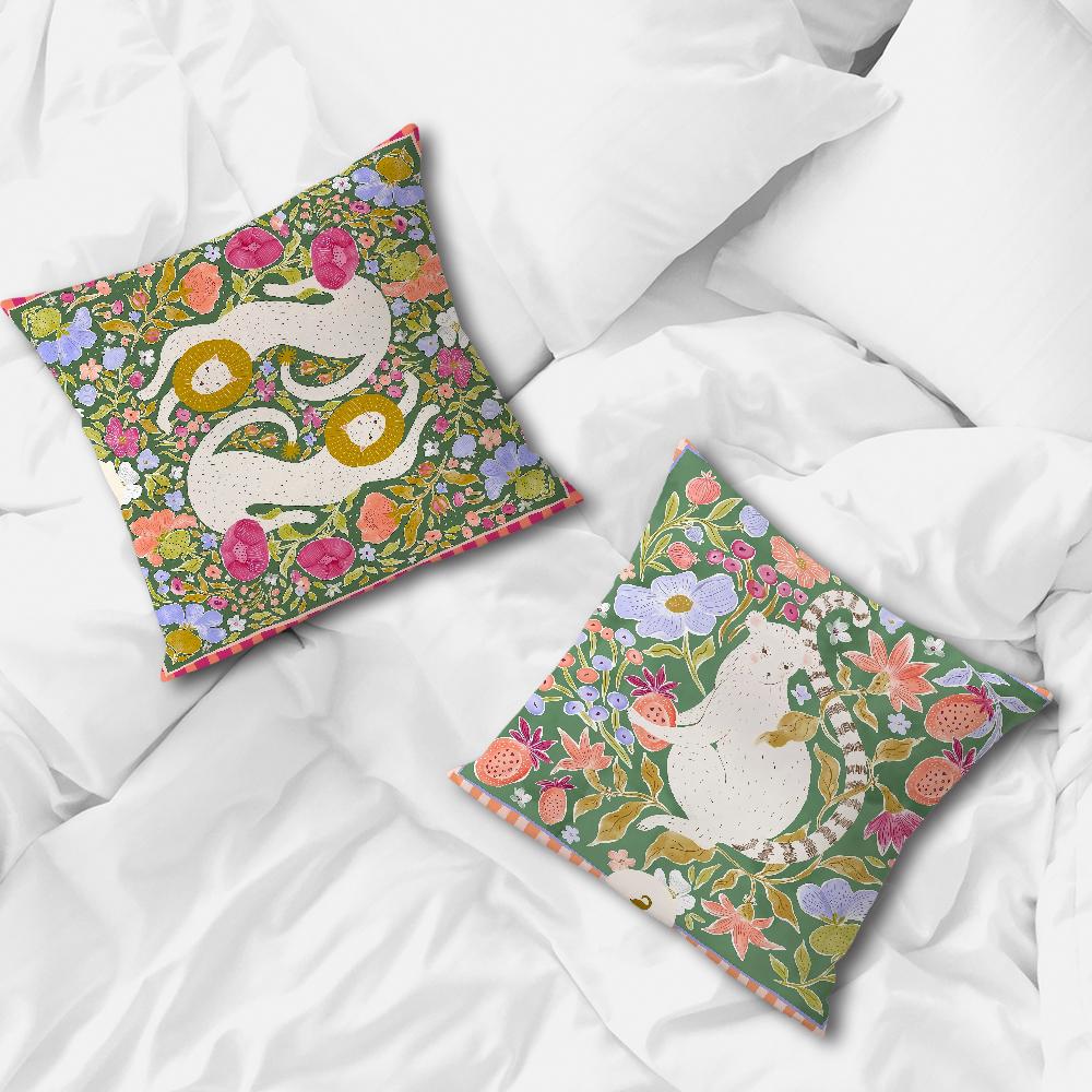 Fashion Monkey Tiger Lion C-Christine De C-Carvalho Soft Pillow Case for Sofa Living Room Home Office Decor Protective Covers